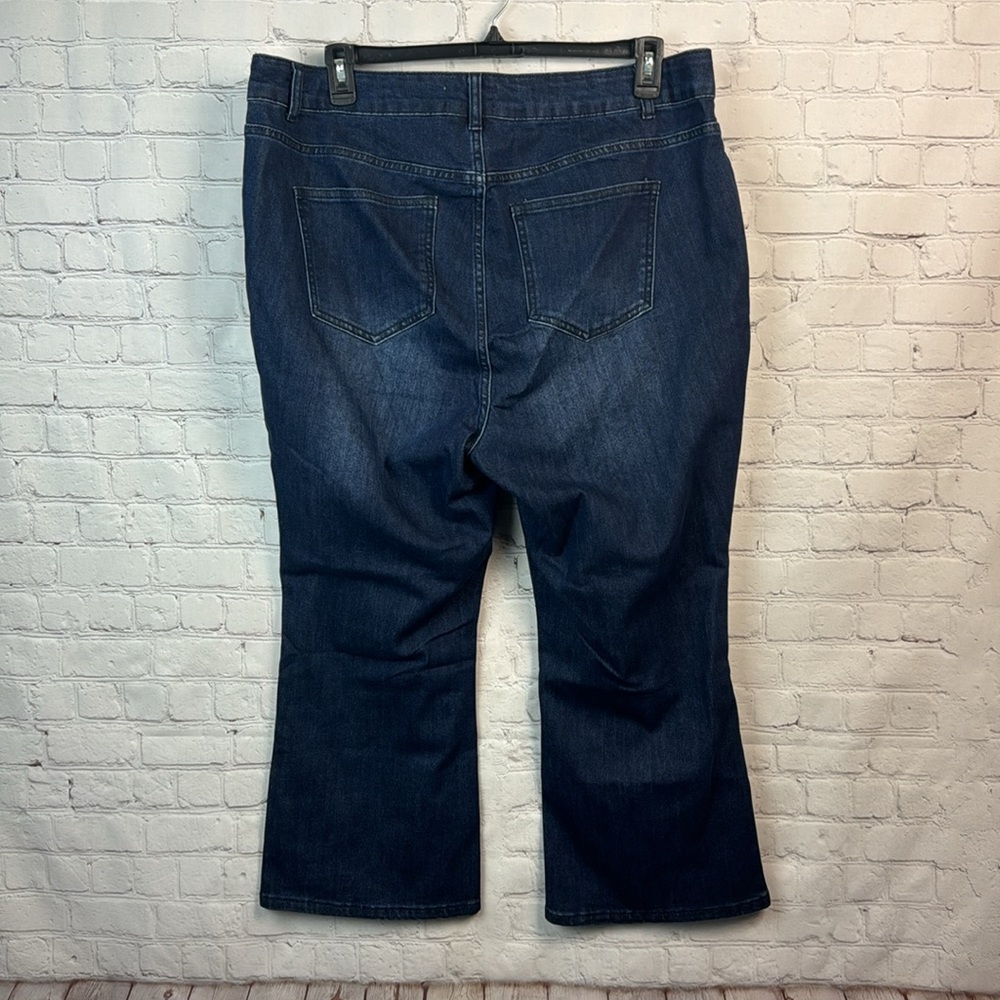 BloomChic Dark Blue Button Fly High Rise Bootcut Jeans Plus Size 20 - Picture 5 of 5